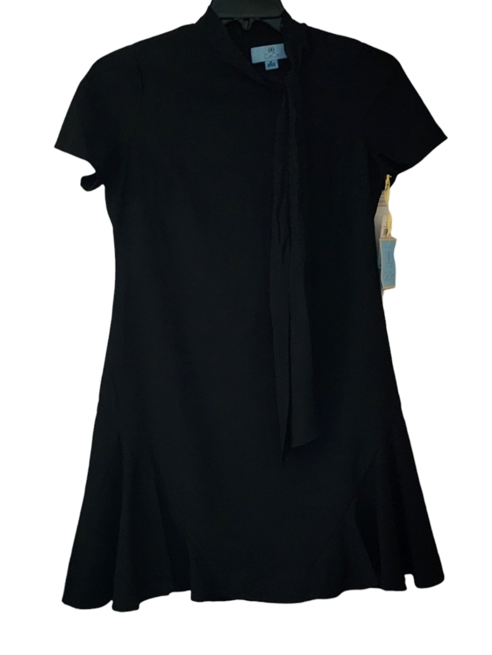 CeCe Black Short Sleeve Dress Size 6 Petite NWT - Picture 2 of 8